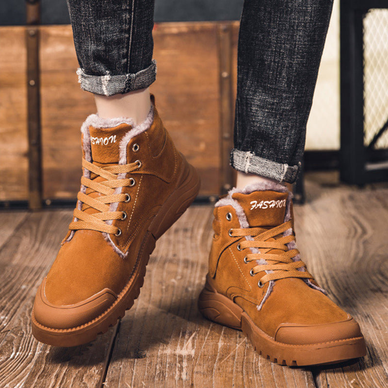 Sarah Express Men's Plush Lined Winter Ankle Boots