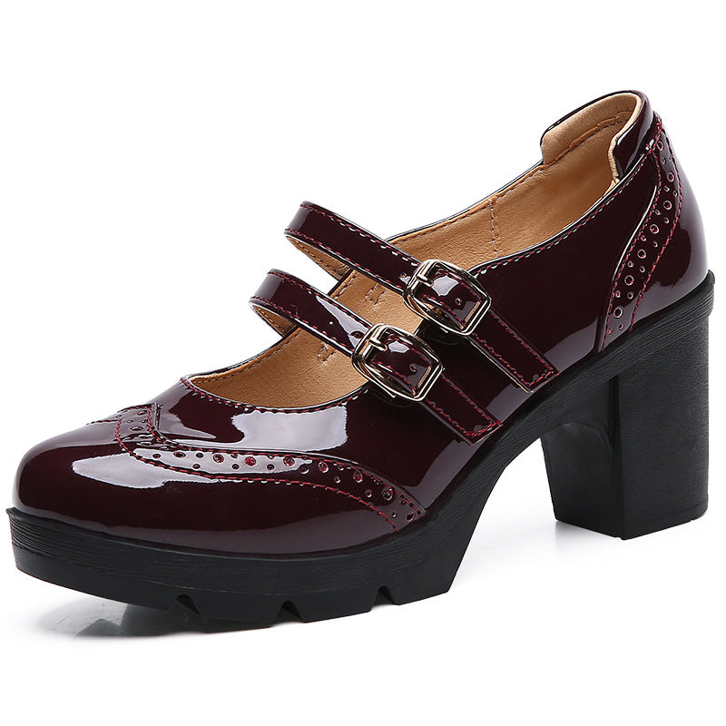 Sarah Express Chunky Patent Leather Wedge Sandals