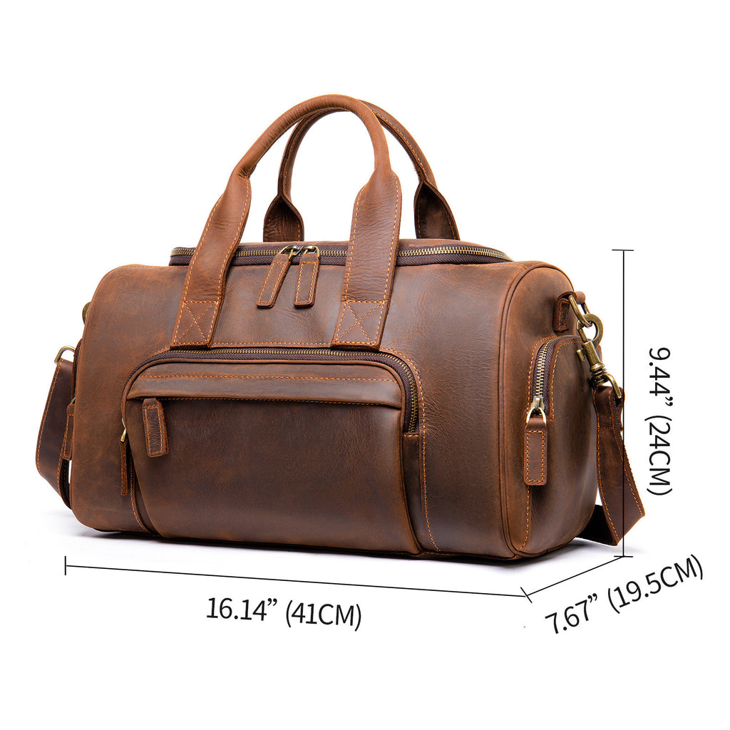 Sarah Express Retro Leather Travel Hand Luggage Bag