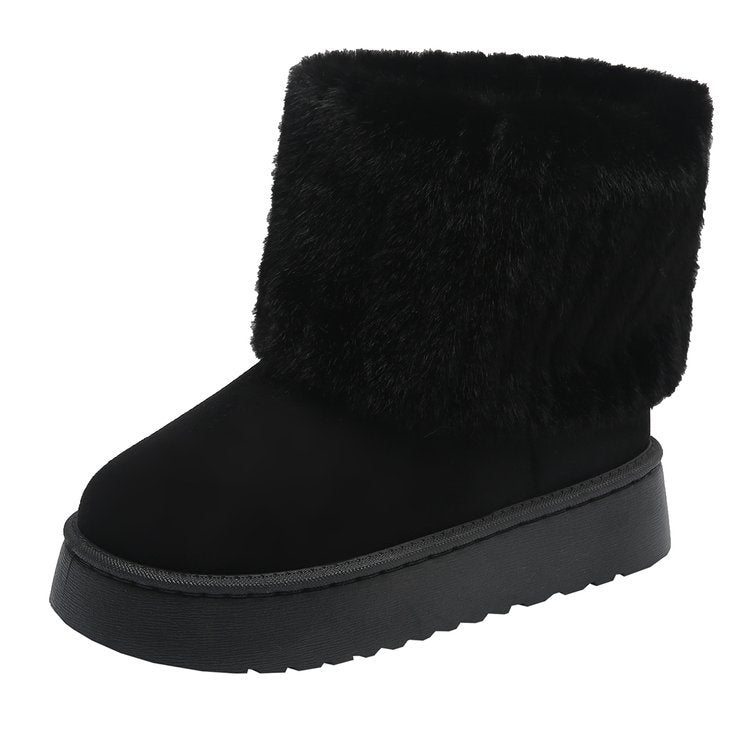 Sarah Express Plush Lined Thick Sole Winter Boots Black