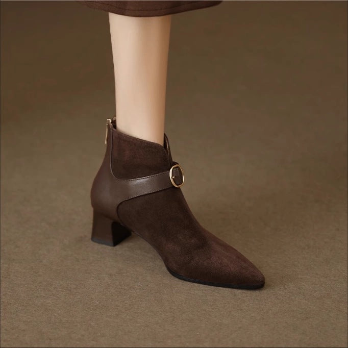 Sarah Express Pointed-Toe Suede Ankle Boots