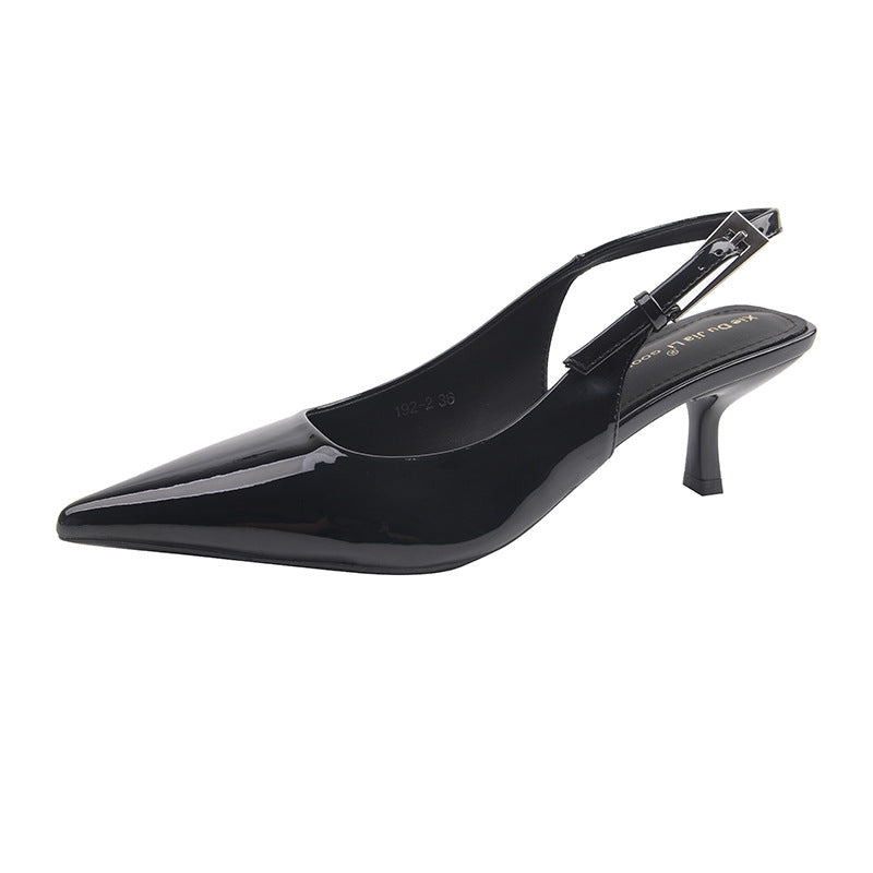 Pointed-toe Kitten-heel Bow Sandals – heel profile alternate view 3