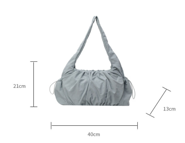 Sarah Express Ruched Canvas Tote Shoulder Bag