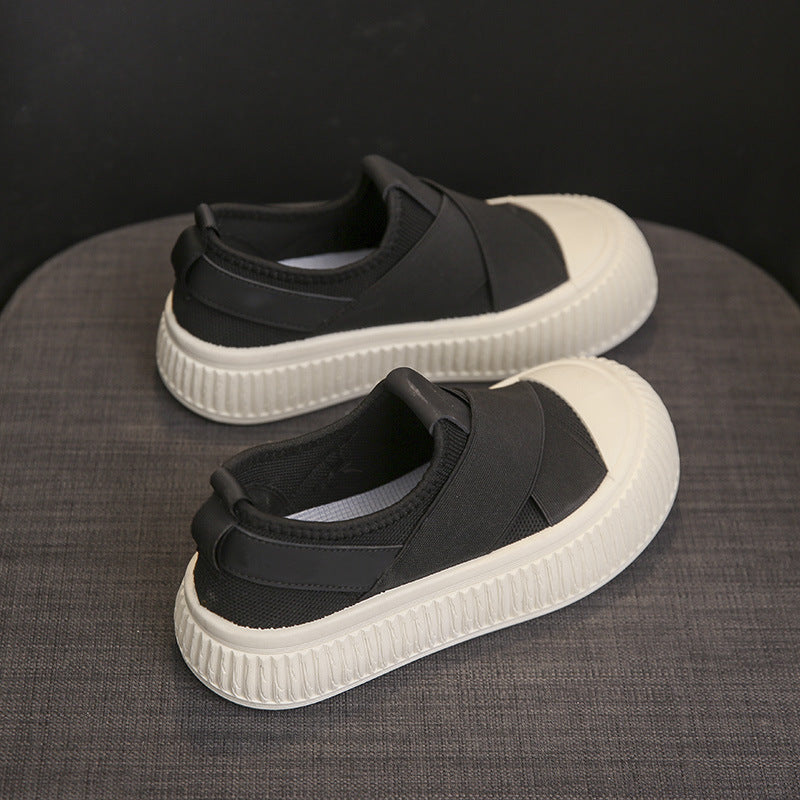 Sarah Express Women's Chunky Platform Slip-On Sneakers Black
