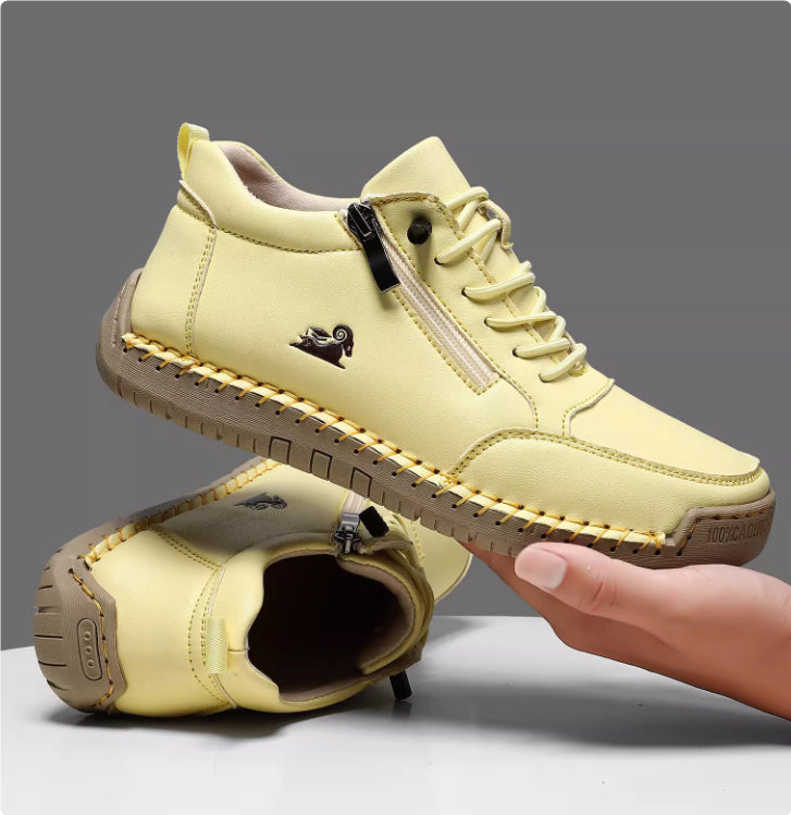 Sarah Express Handmade Stitching Lace-Up Flat Shoes