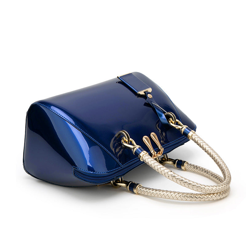 Sarah Express Structured Patent Leather Crossbody Handbag