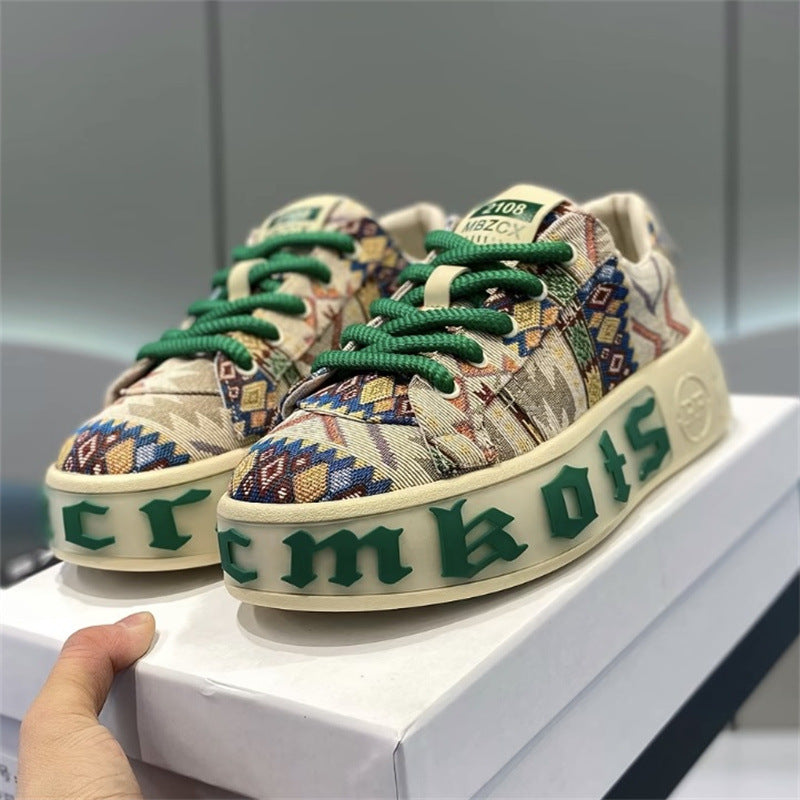 Sarah Express Patterned Cloth Low Top Casual Flats
