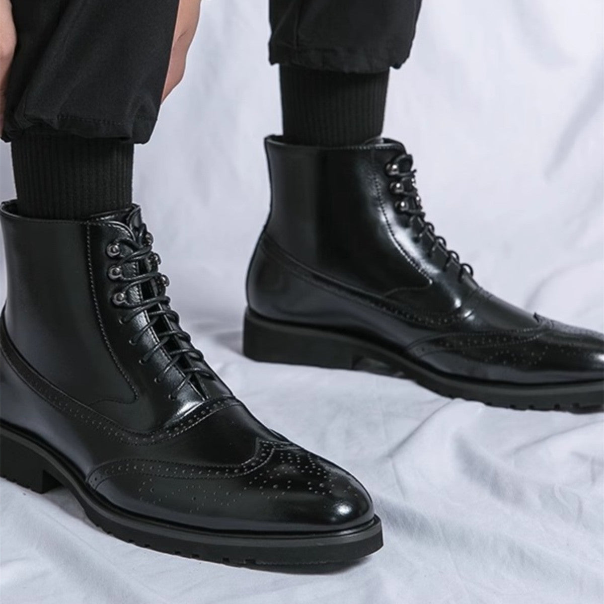 Sarah Express Men's Brogue Mid Top Work Boots
