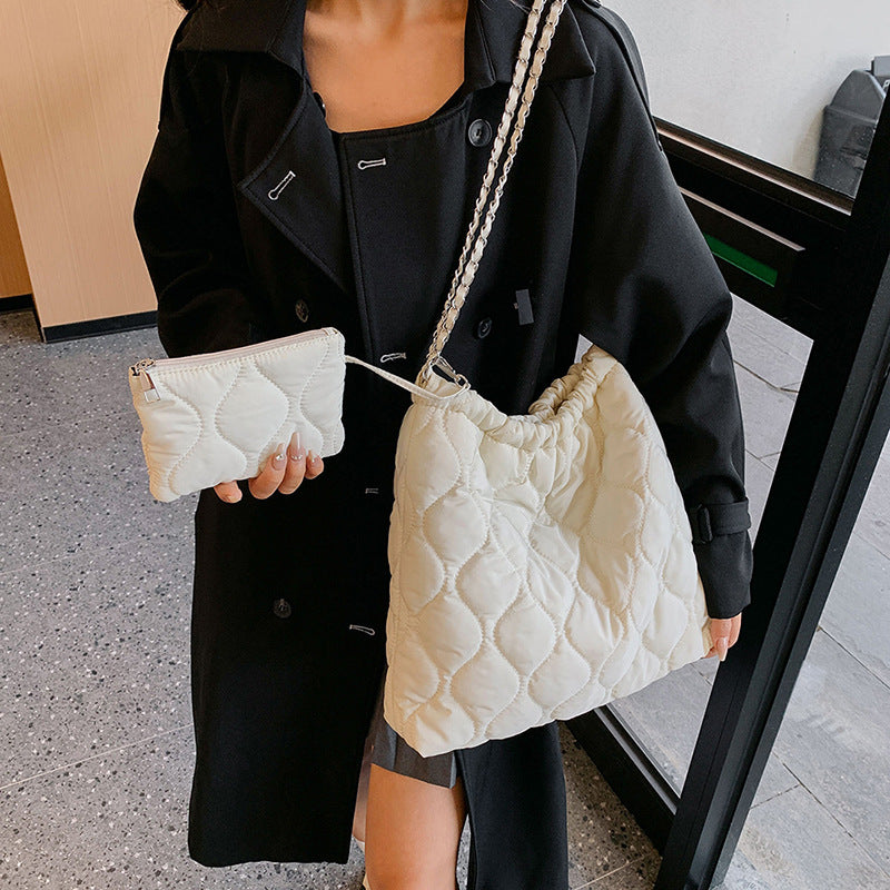 Sarah Express Quilted Shoulder Bag With Matching Pouch