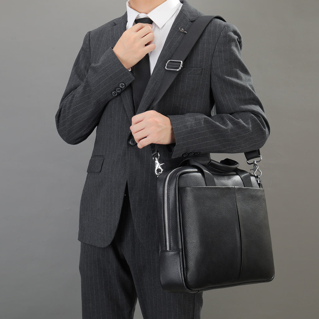 Sarah Express Genuine Leather Business Commute Briefcase