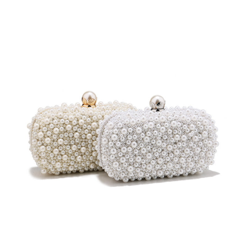 Sarah Express Pearl Embellished Small Square Dinner Bag