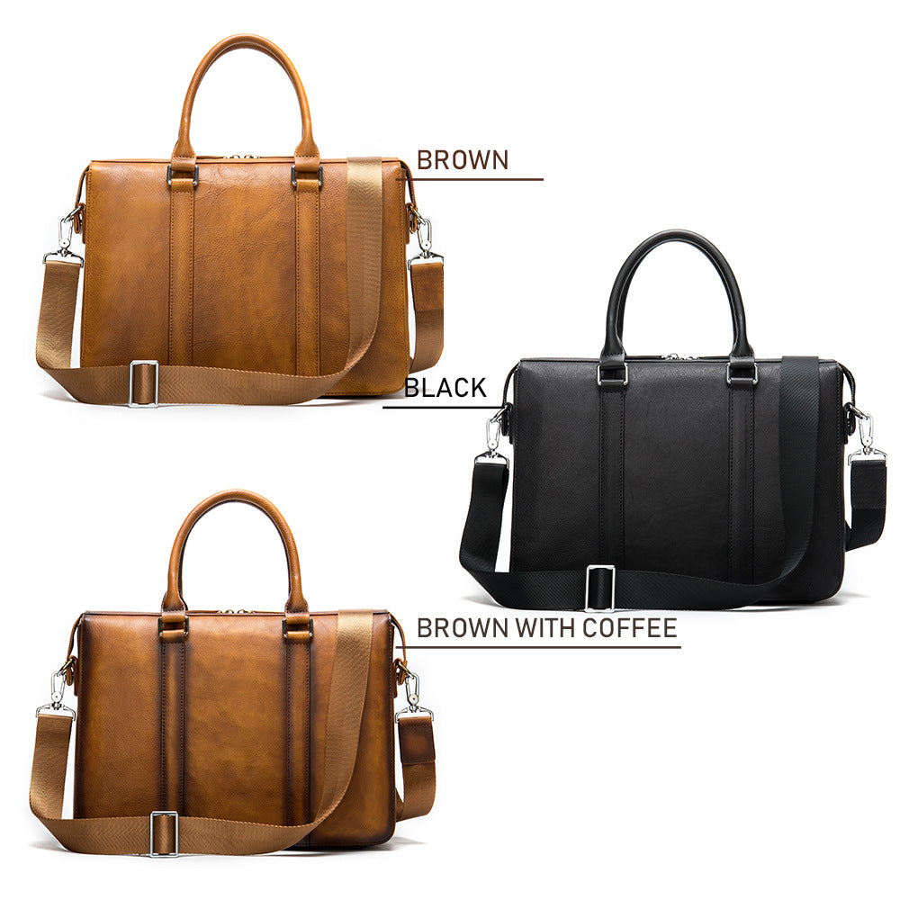 Sarah Express Vintage Leather Business Computer Briefcase