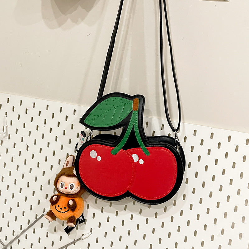 Sarah Express Cherry Patchwork Contrast Color Crossbody Bag