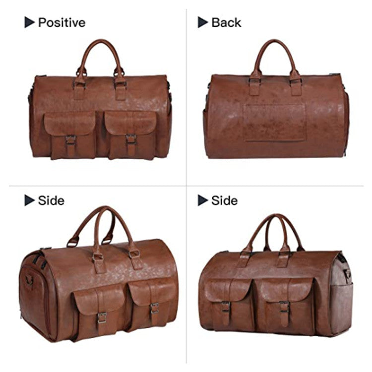 Sarah Express Convertible Retro PU Leather Travel Duffle Bag