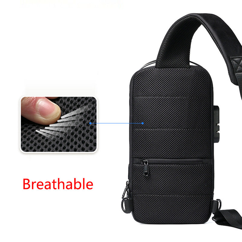 Sarah Express Waterproof Anti-Theft USB Chest Sling Bag
