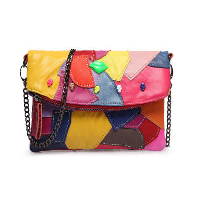 Sarah Express Patchwork Leather Envelope Crossbody Shoulder Bag
