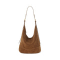 Sarah Express Retro Suede Slouchy Bucket Bag Brown 26x15x27cm