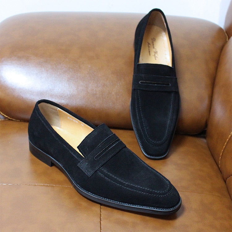 Sarah Express Men's Leather Slip On Casual Loafers Black