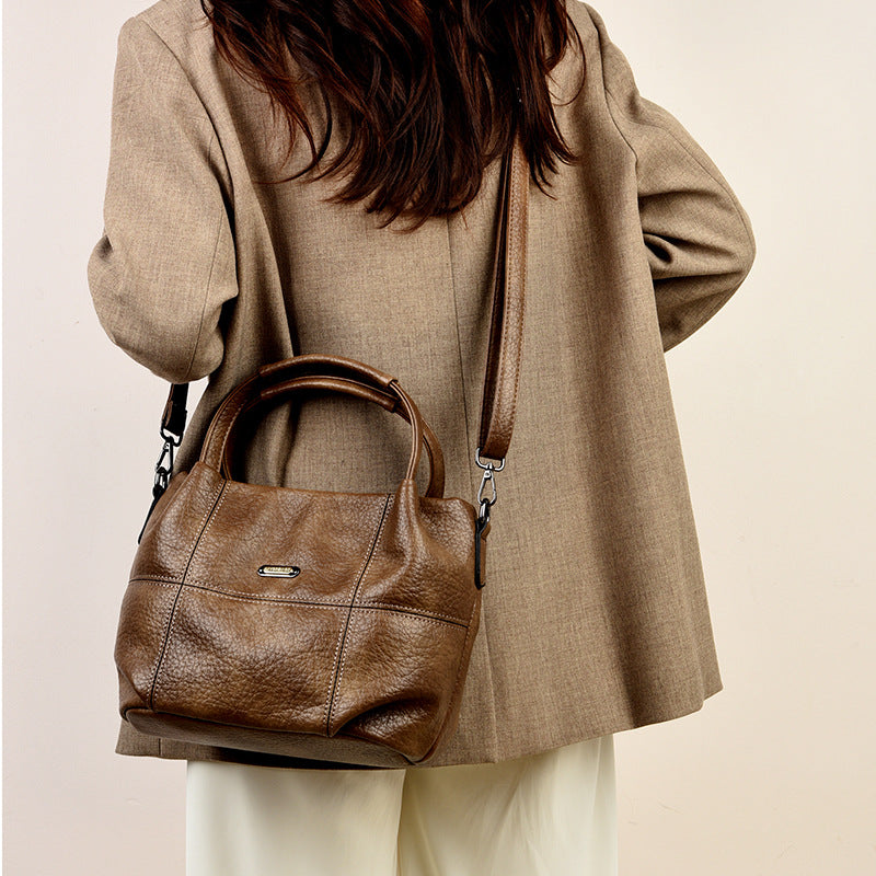 Sarah Express Soft PU Leather Bucket Crossbody Bag