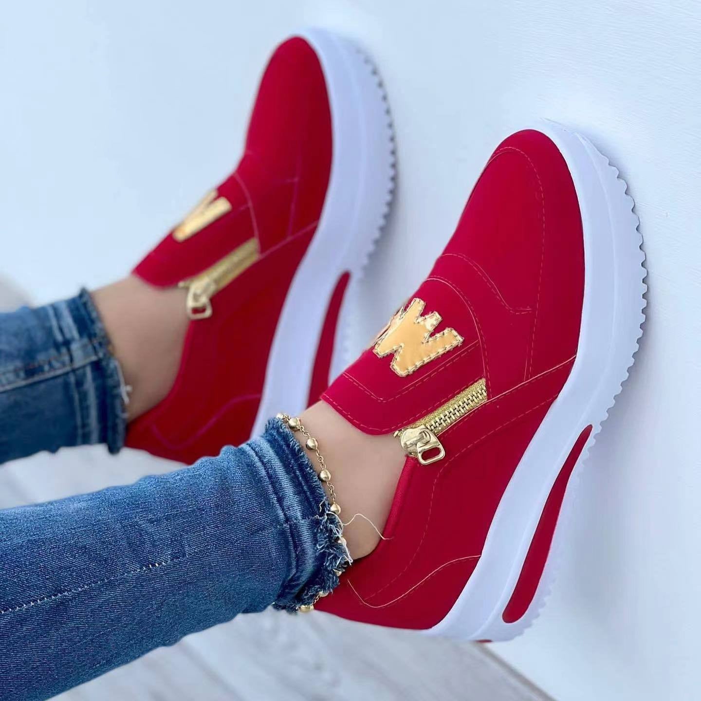 Sarah Express Women's Casual Wedge Slip-On Sneakers