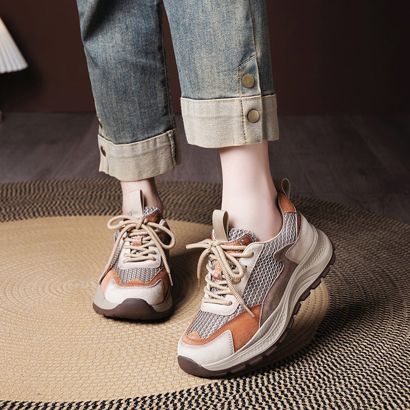 Sarah Express Retro Color-Block Dad Sneakers