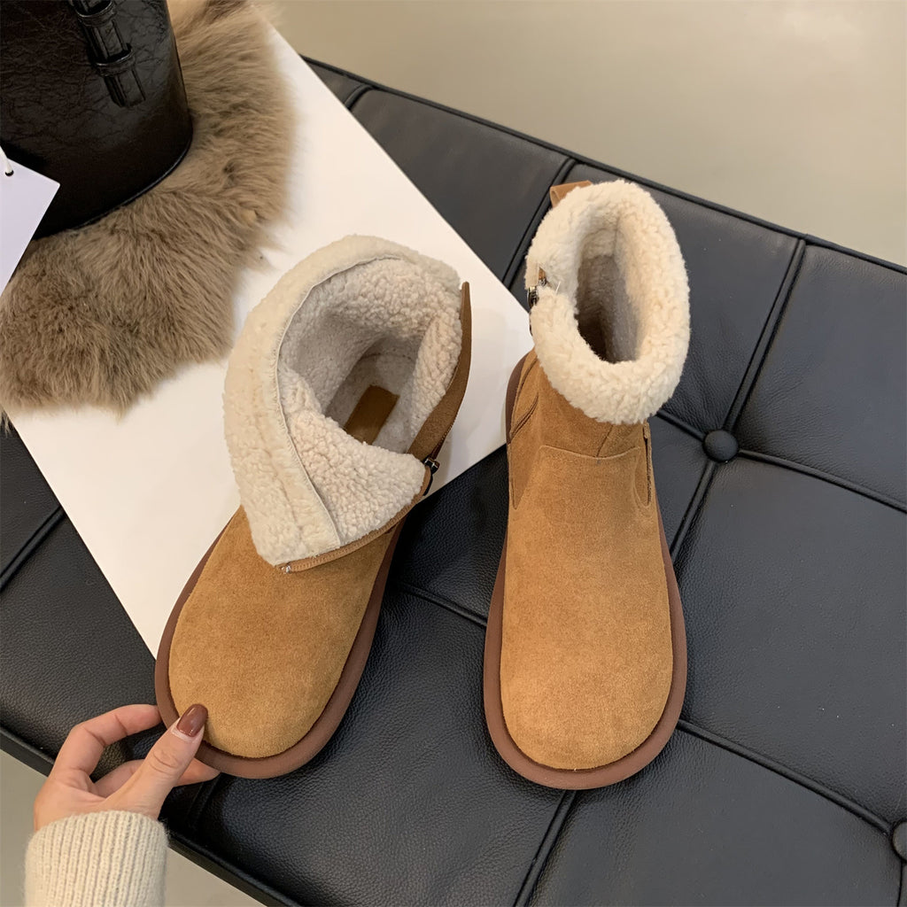 Sarah Express Women's Retro Furry Ankle Boots