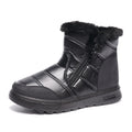 Sarah Express Women's Plush Lined Side Zipper Snow Boots Black