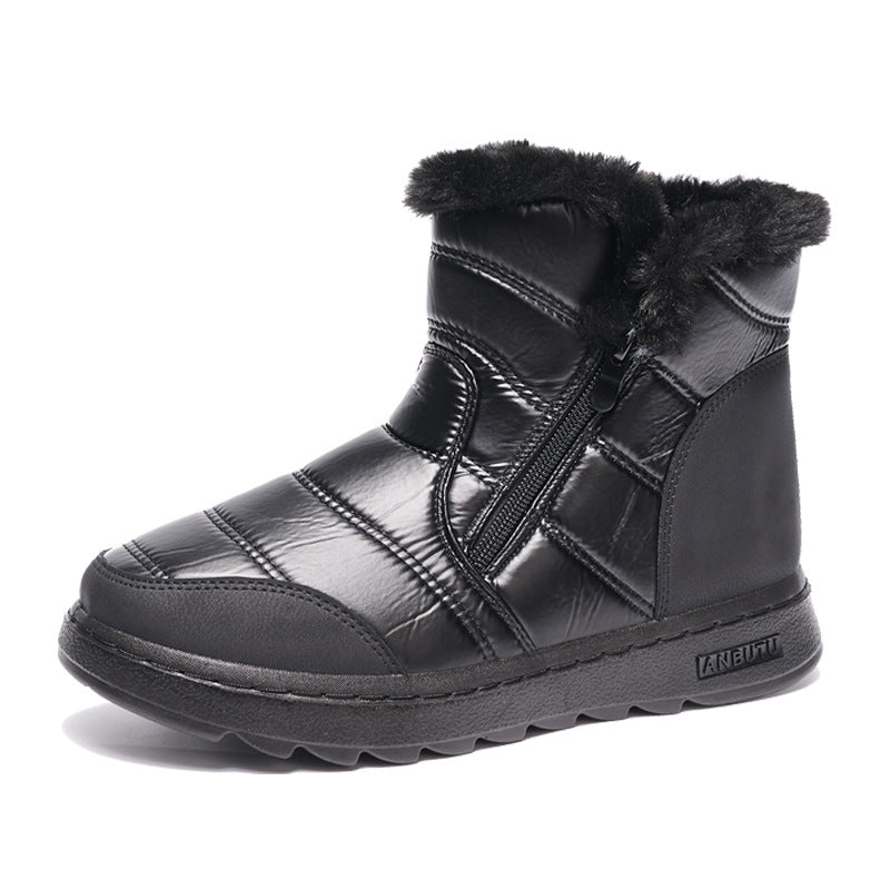 Sarah Express Women's Plush Lined Side Zipper Snow Boots Black