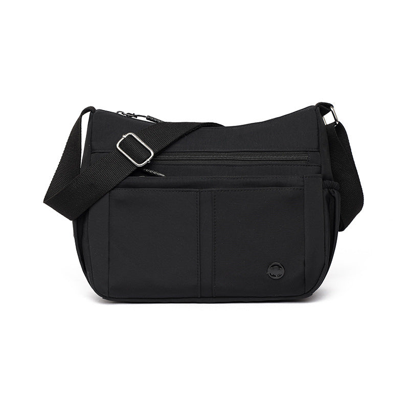 Sarah Express Multi-Compartment Nylon Crossbody Shoulder Bag Black