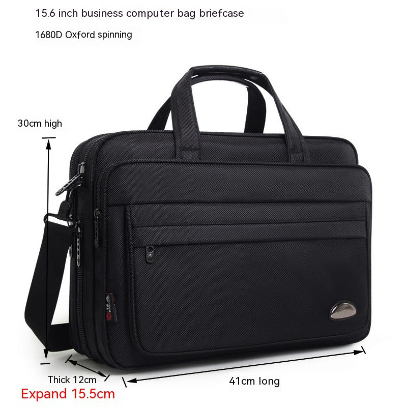 Sarah Express Waterproof Oxford Business Laptop Briefcase Black 15 Inches