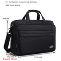 Sarah Express Waterproof Oxford Business Laptop Briefcase Black 15 Inches