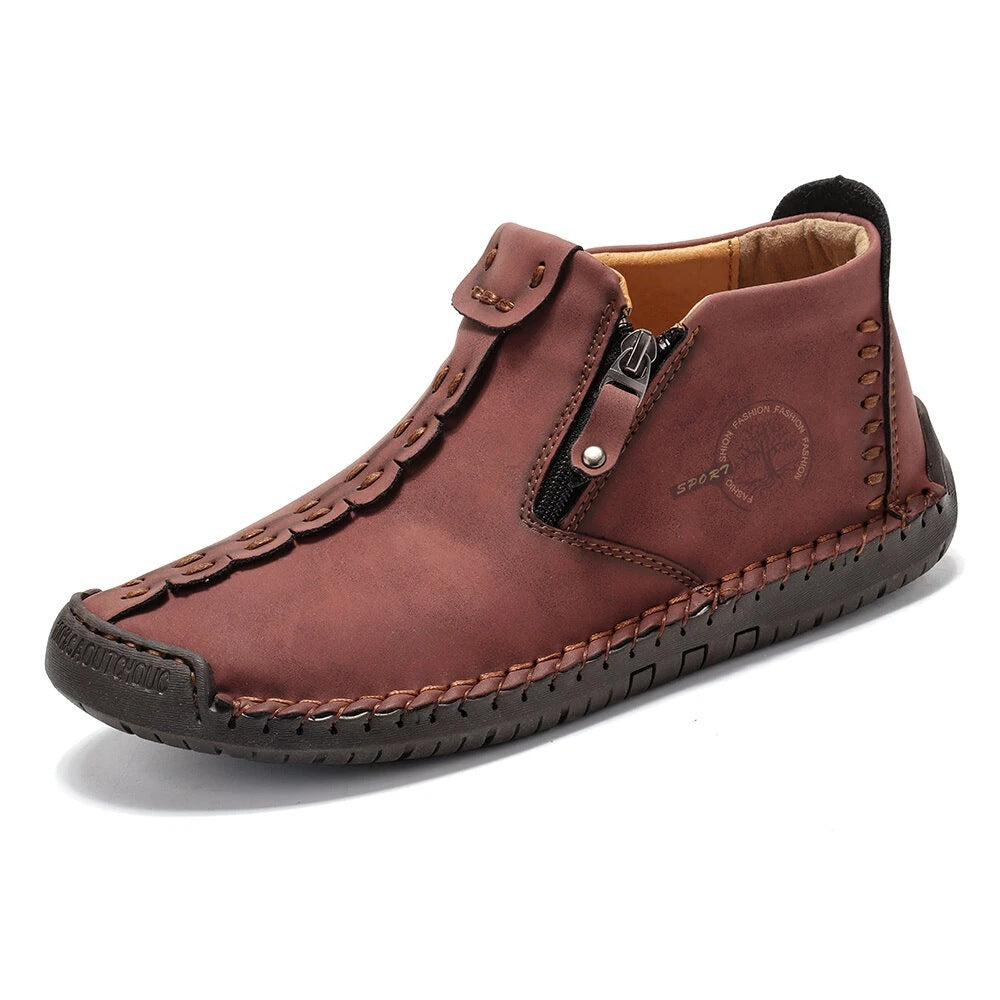 Sarah Express Men's Side Zipper Martin Ankle Boots Red