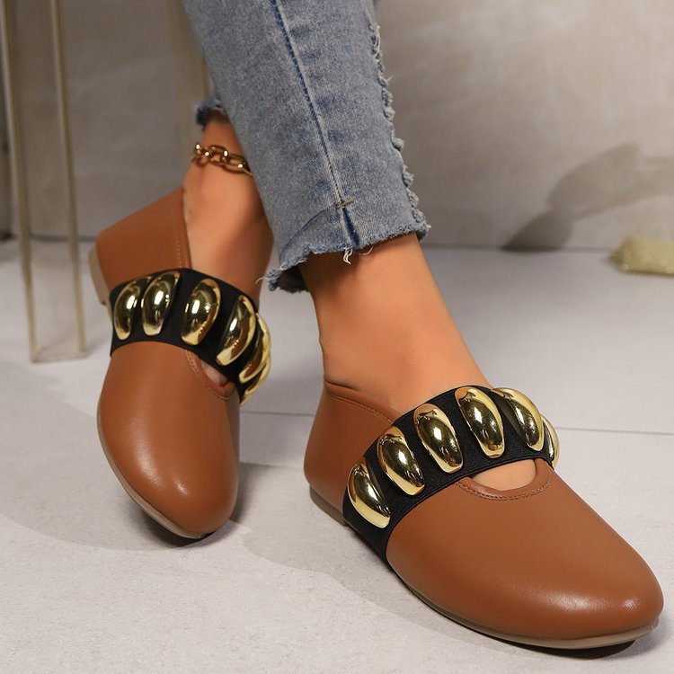 Sarah Express Round Toe Slip On Buckle Loafers