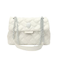 Sarah Express Plaid Embossed Chain Shoulder Bag White