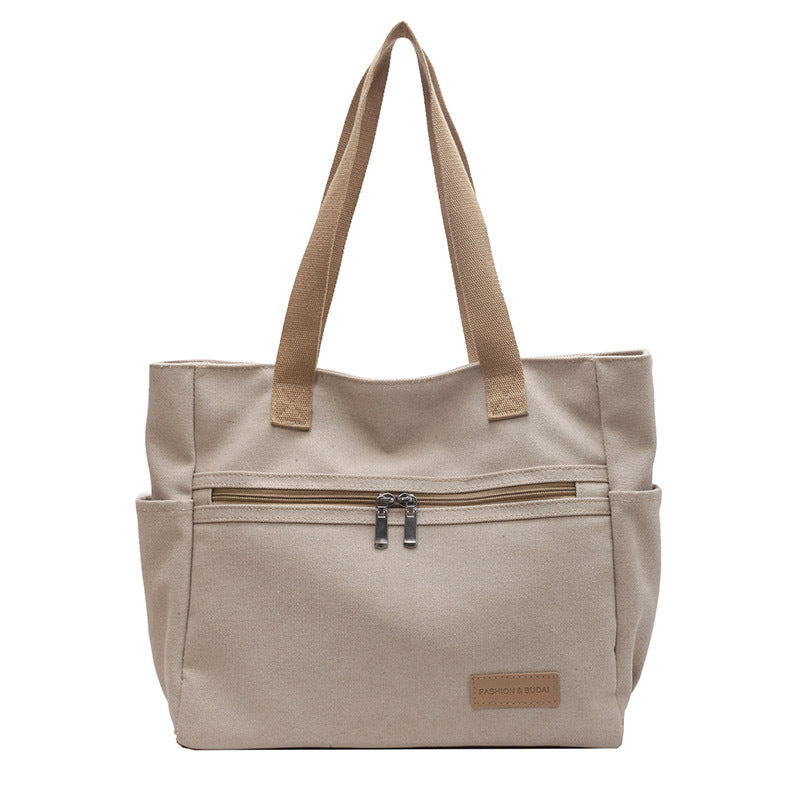 Sarah Express Soft Canvas Shoulder Tote Bag Greige