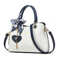 Sarah Express Urban Minimalist Patchwork Crossbody Tote Bag White 26x13x18CM
