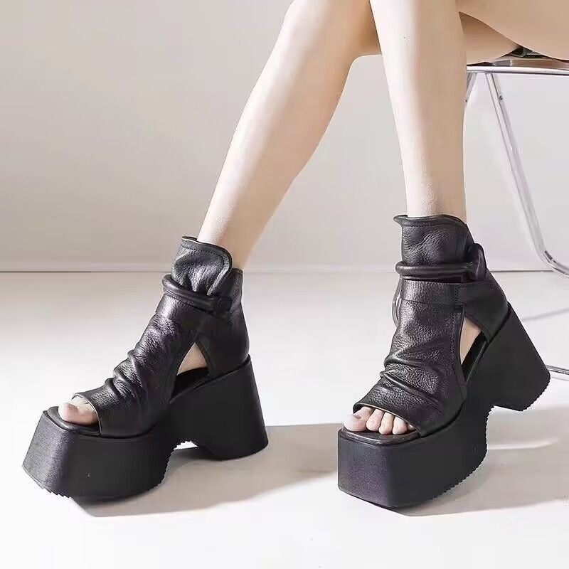 Sarah Express Women's Retro Platform Open Toe Sandals