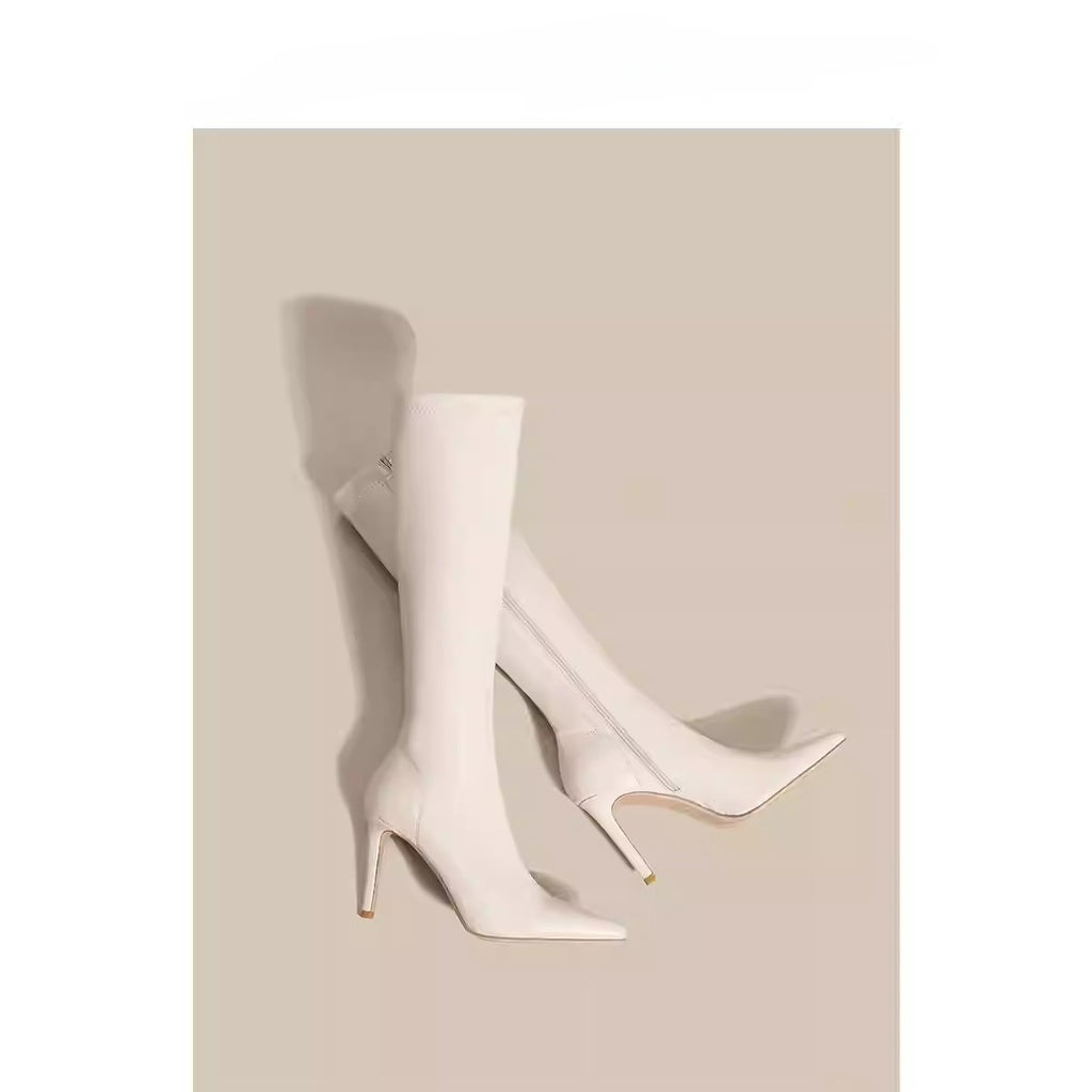 Sarah Express Solid Color Stiletto Over-the-Knee Boots
