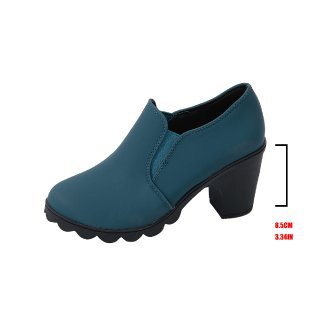 Sarah Express Women's Chunky Heel Mid-Calf Boots Green