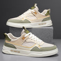 Sarah Express Men's Layered Casual Board Sneakers Beige Green