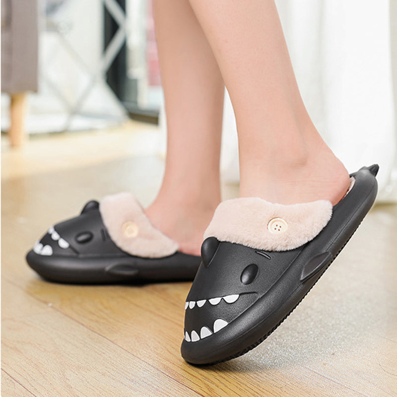 Sarah Express Unisex Shark House Slippers with Button