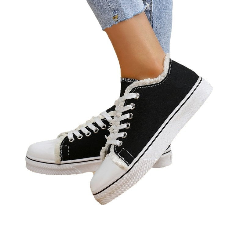Sarah Express Women's Lace-Up Canvas Casual Sneakers