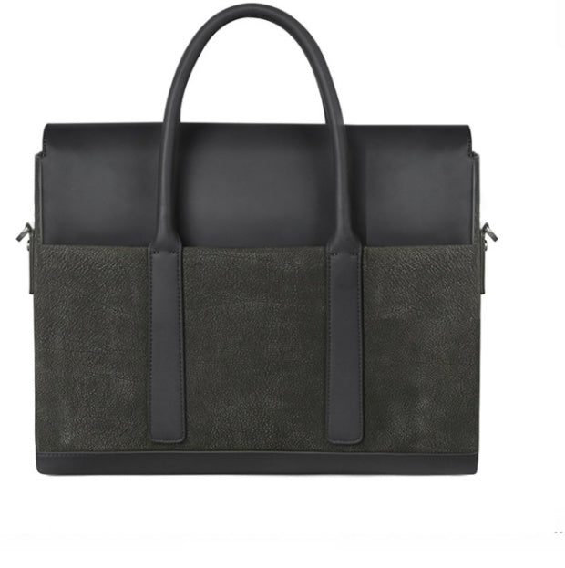 Sarah Express Business Cowhide Leather Laptop Messenger Bag