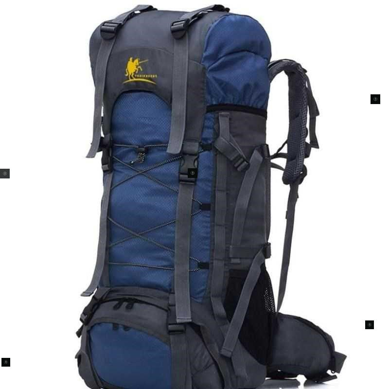 Sarah Express 60L Waterproof Hiking Travel Backpack Navy Blue