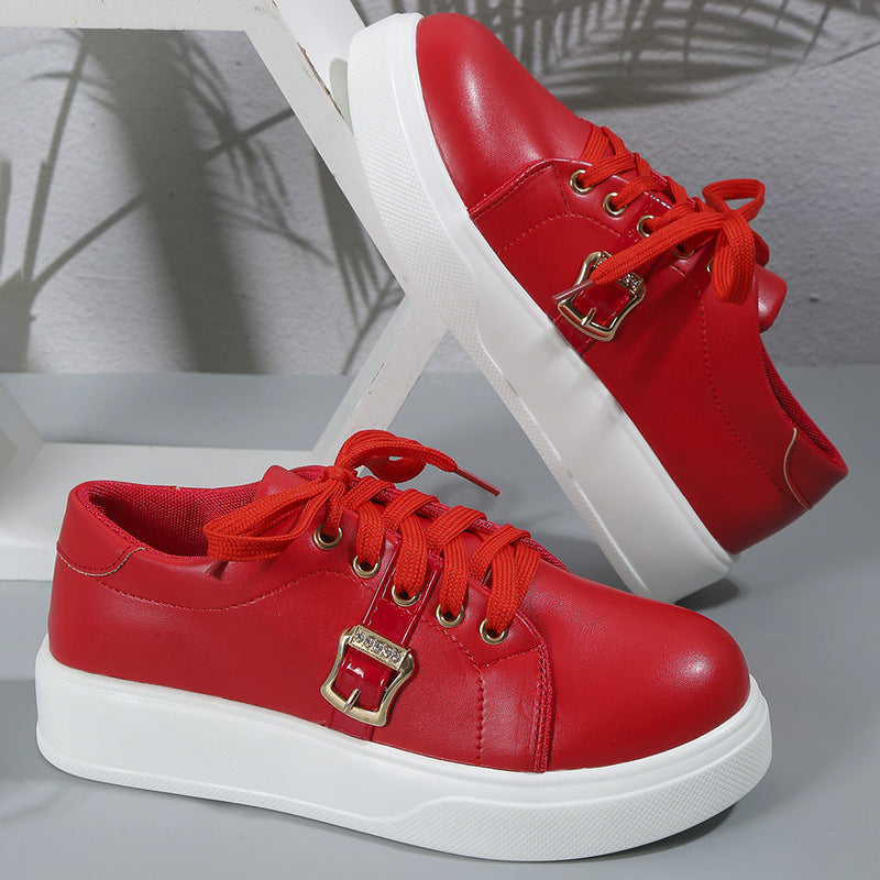 Sarah Express Lace-Up Platform Loafers with Buckle Detail