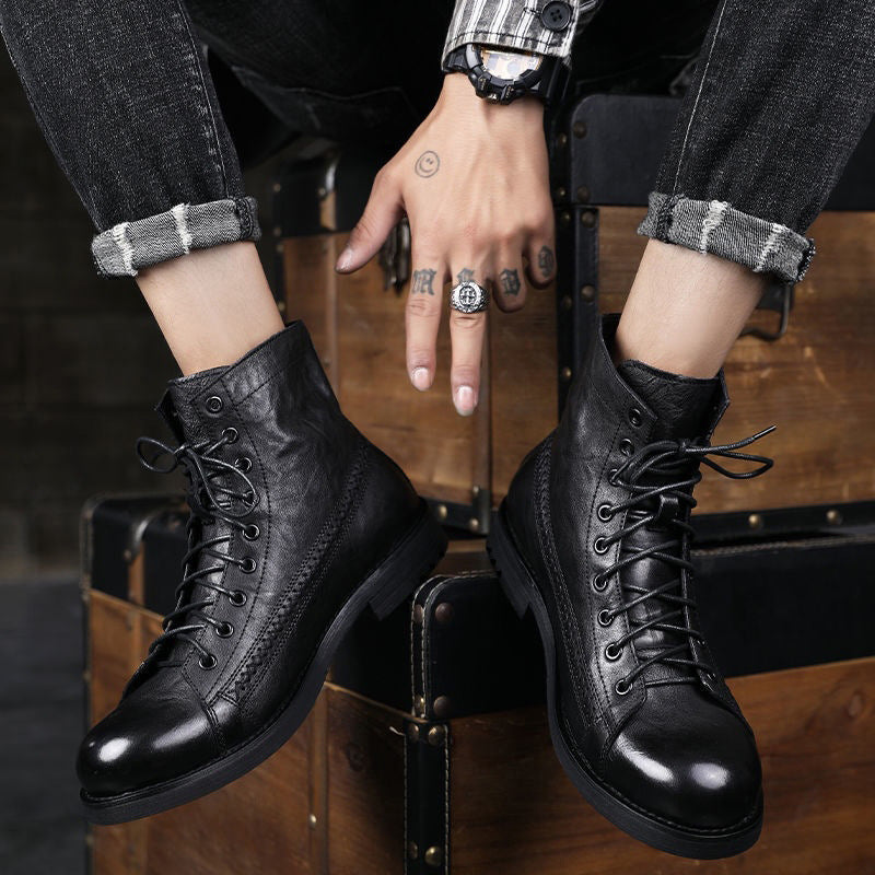 Sarah Express British Style Lace-Up Worker Boots