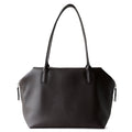 Sarah Express Genuine Leather Vertical Shoulder Handbag Chestnut Brown