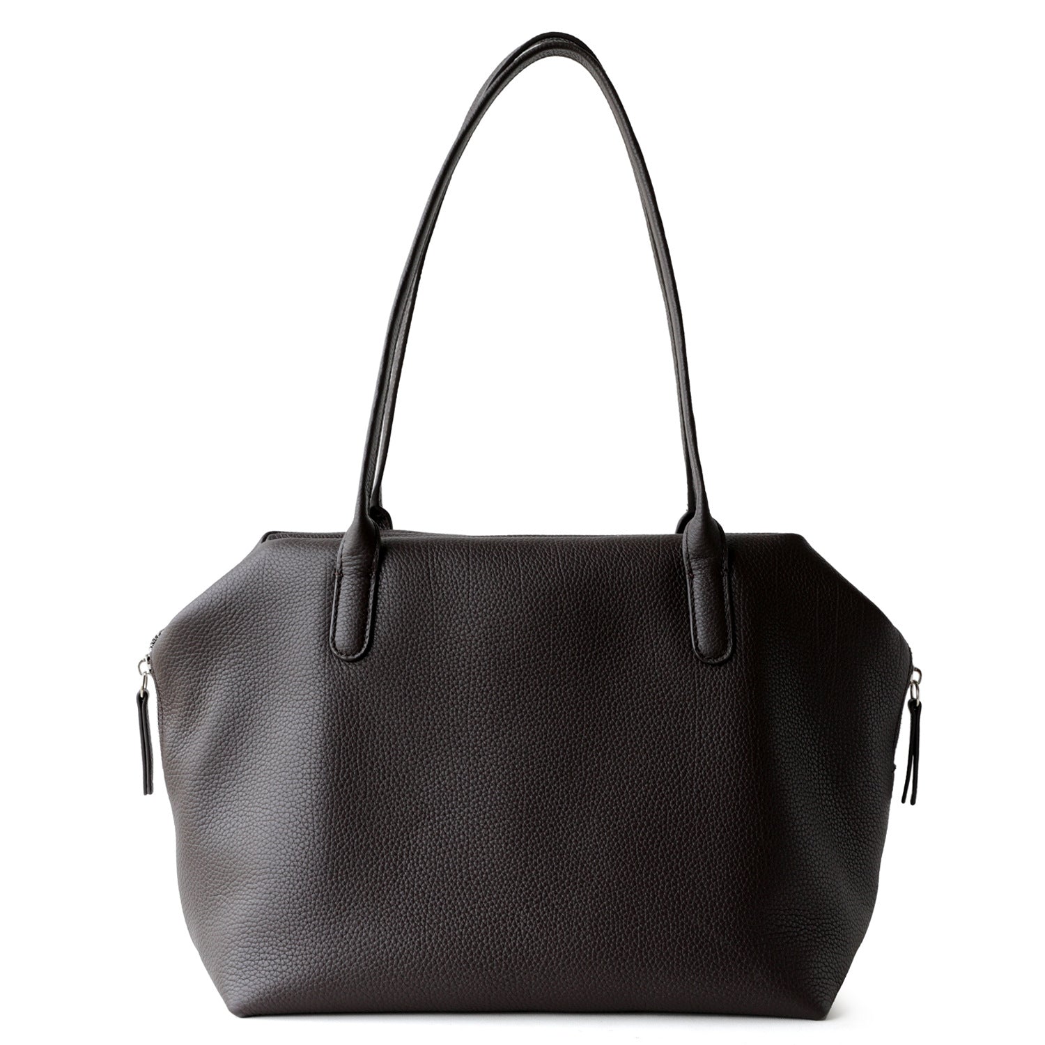 Sarah Express Genuine Leather Vertical Shoulder Handbag Chestnut Brown