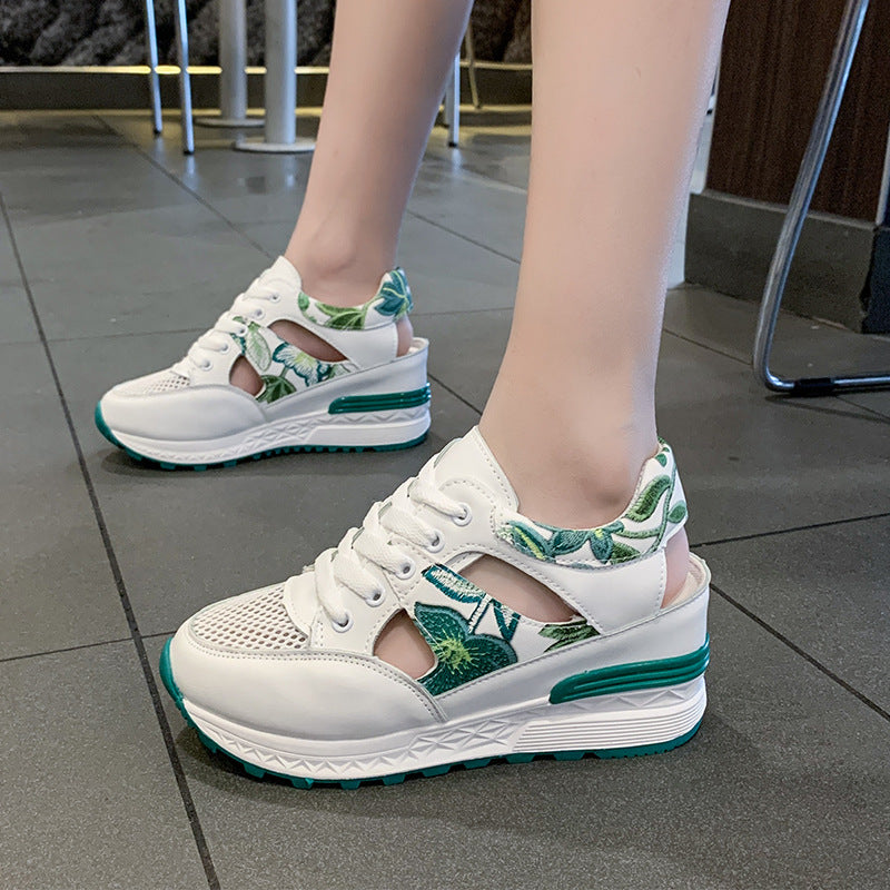 Sarah Express Breathable Mesh Cutout Thick Soled Sneakers
