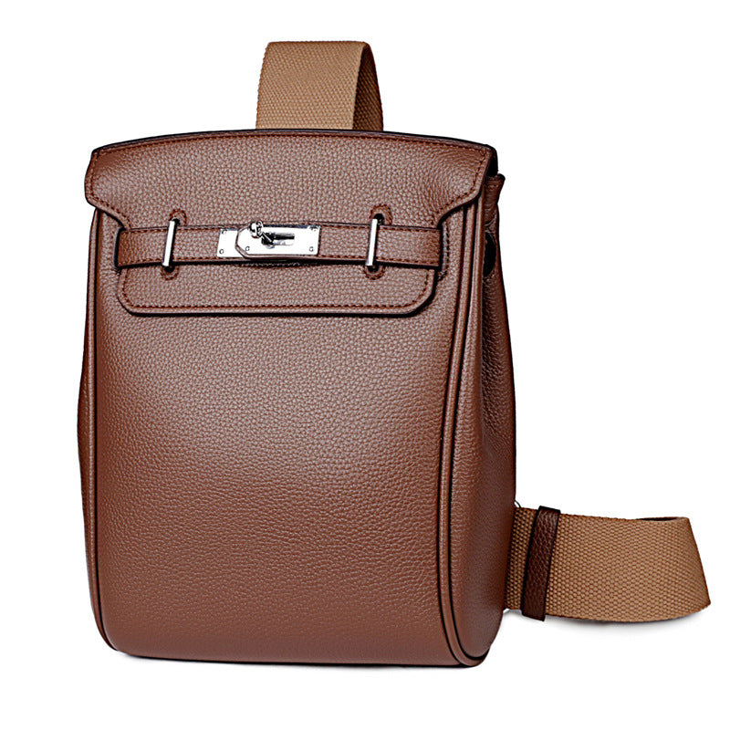 Sarah Express Minimalist Unisex Crossbody Chest Bag Brown 18X25X8cm